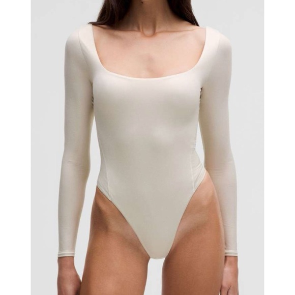 Lululemon Wundermost Square-Neck Long Sleeve Bodysuit Shine - Picture 1 of 9